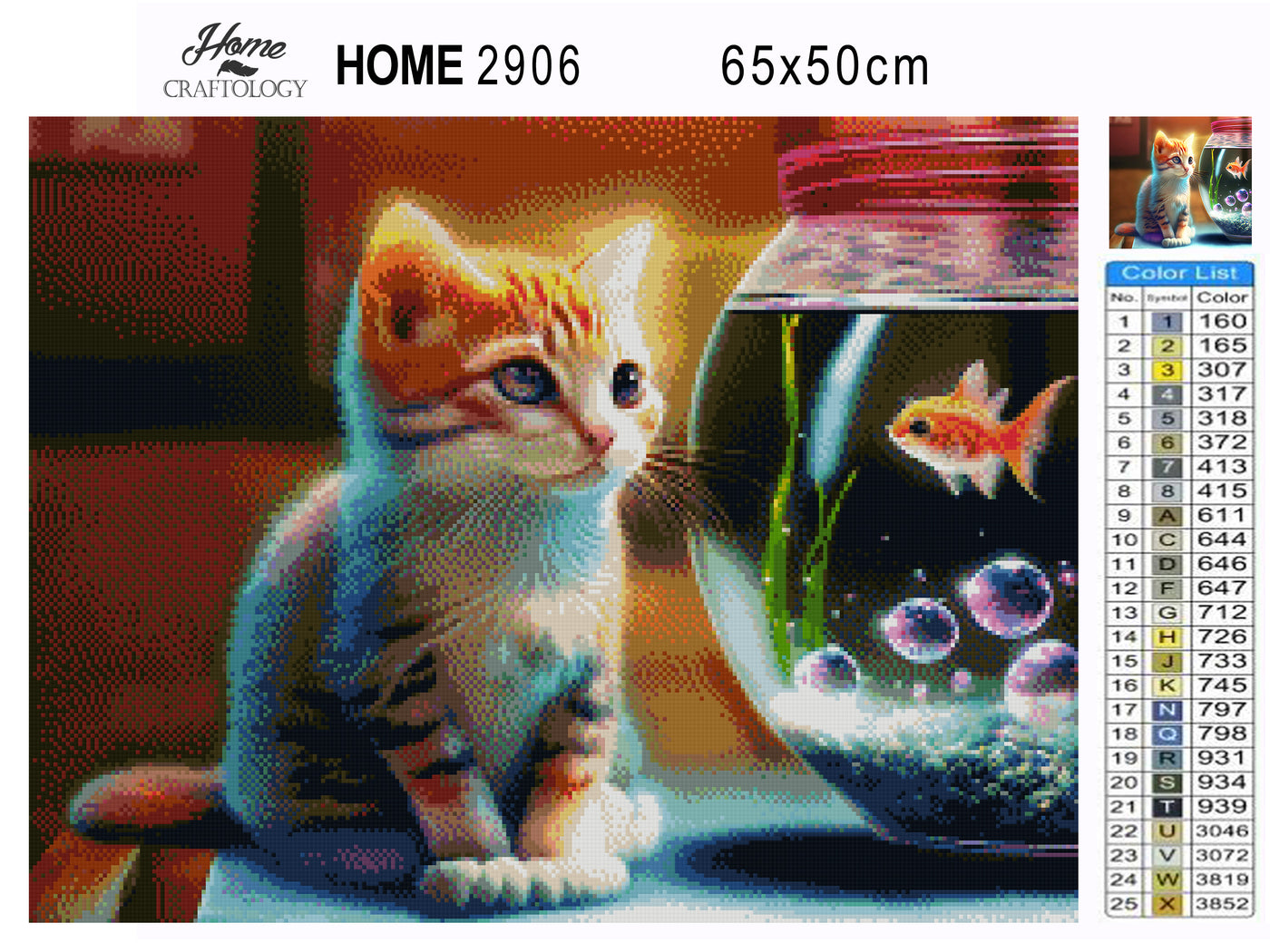 Cat and Fish - Premium Diamond Painting Kit