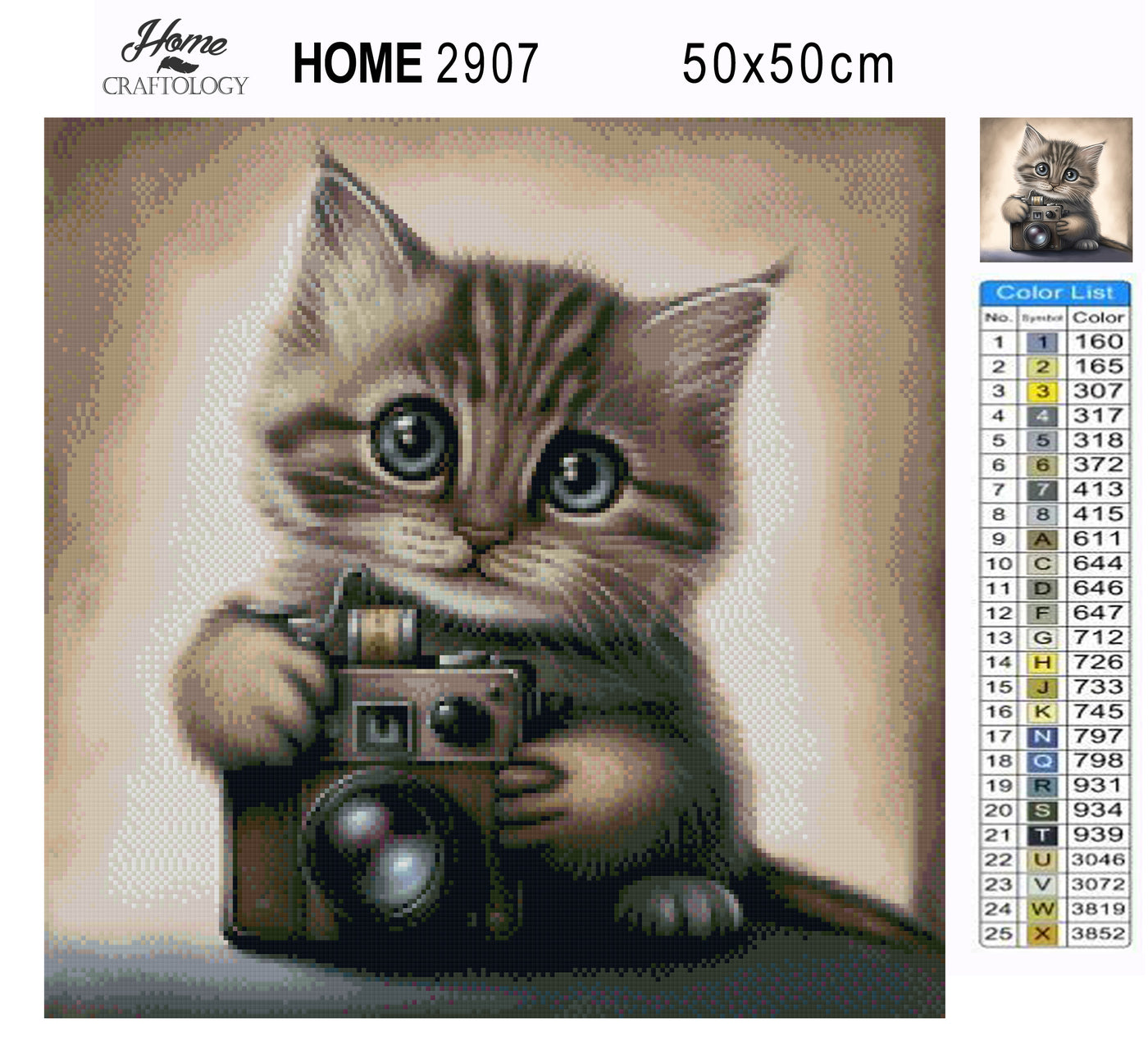 Cat with Camera - Premium Diamond Painting Kit