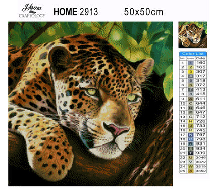 Leopard Close-up - Premium Diamond Painting Kit