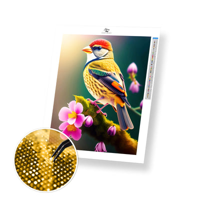 Bird with Orchids - Premium Diamond Painting Kit