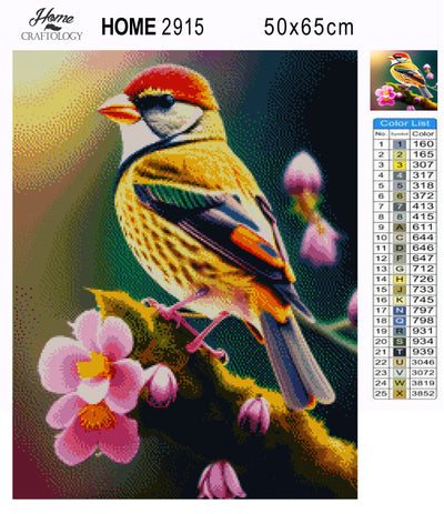 Bird with Orchids - Premium Diamond Painting Kit
