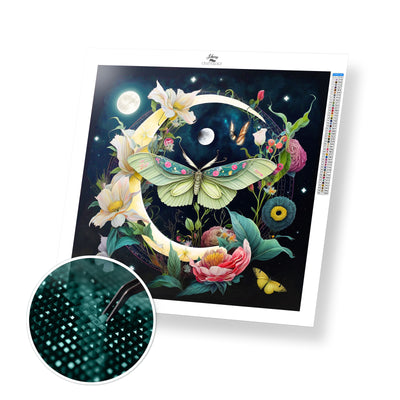 Butterfly and Flowers - Premium Diamond Painting Kit