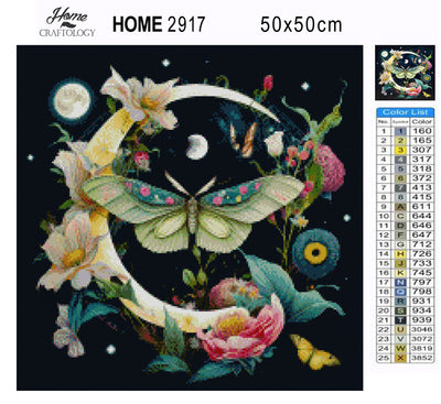 Butterfly and Flowers - Premium Diamond Painting Kit
