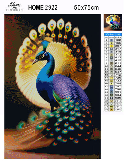 Mesmerizing Peacock - Premium Diamond Painting Kit