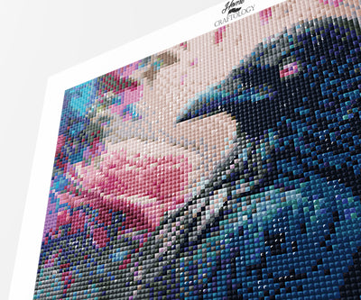 Raven with Pink Eyes - Premium Diamond Painting Kit