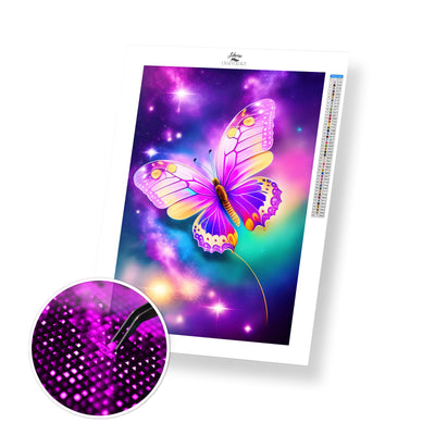 Shiny Purple Butterfly - Premium Diamond Painting Kit