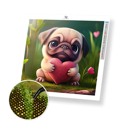 Dog with Heart - Premium Diamond Painting Kit