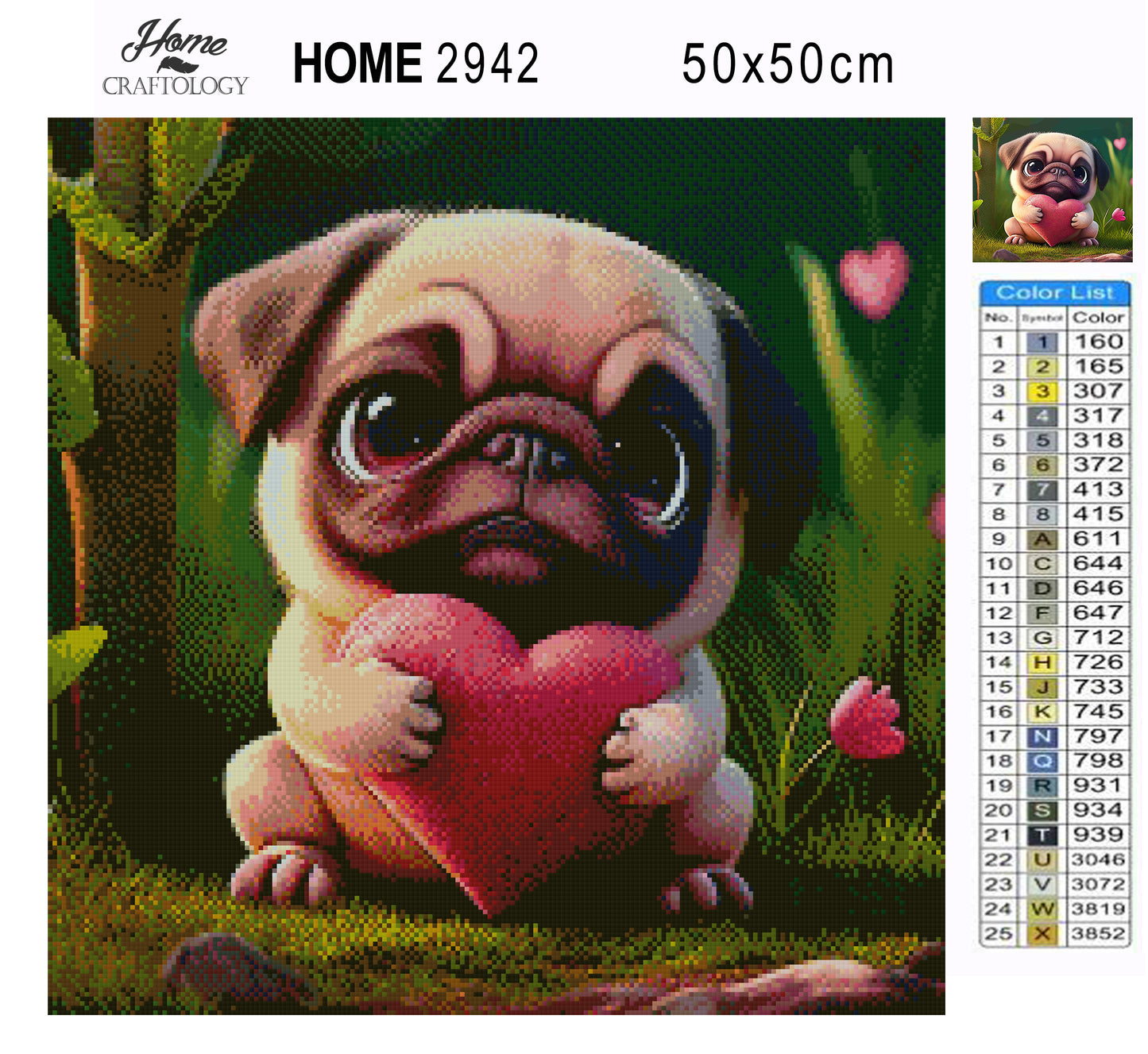 Dog with Heart - Premium Diamond Painting Kit