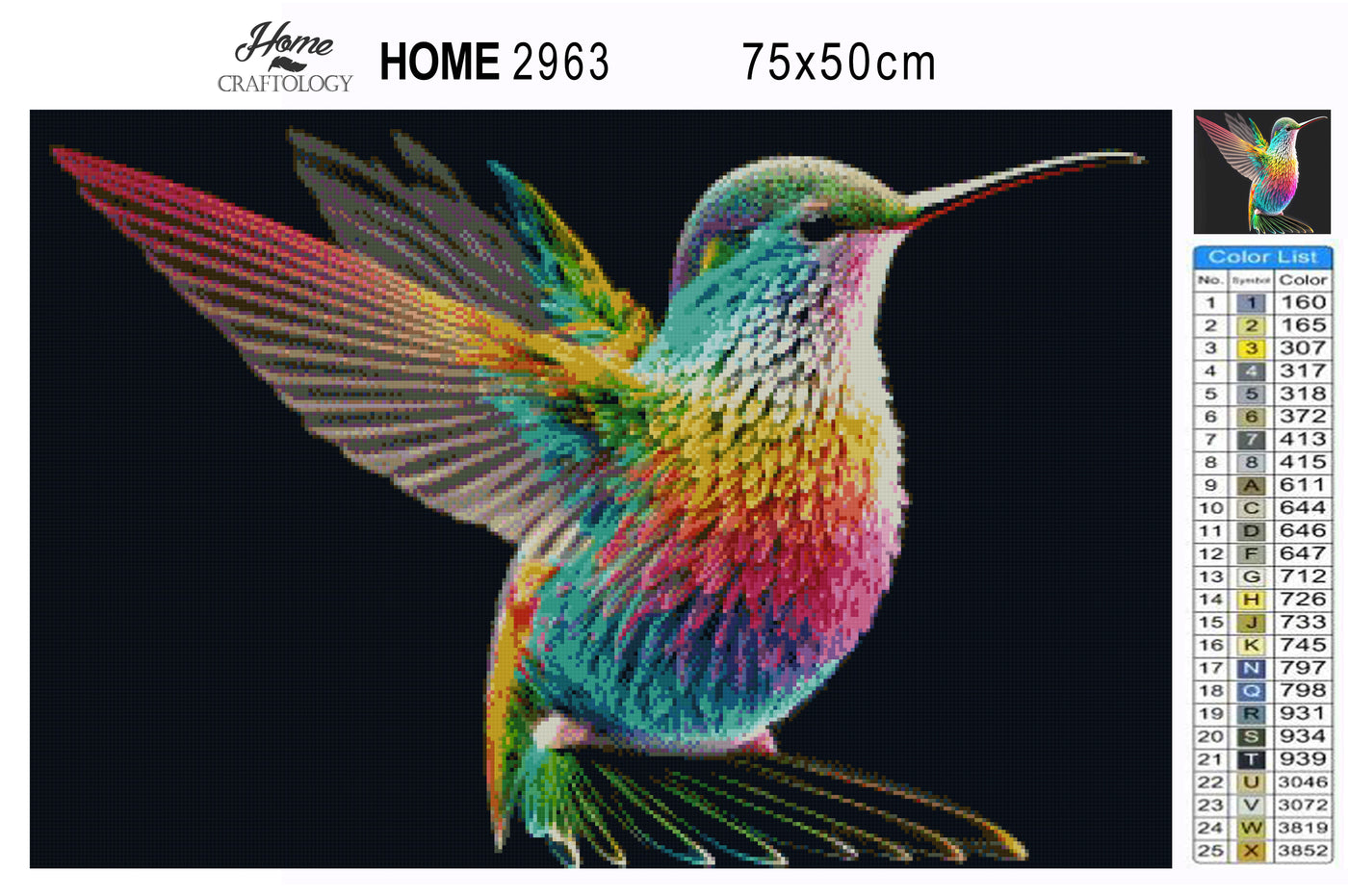 Colorful Hummingbird - Premium Diamond Painting Kit