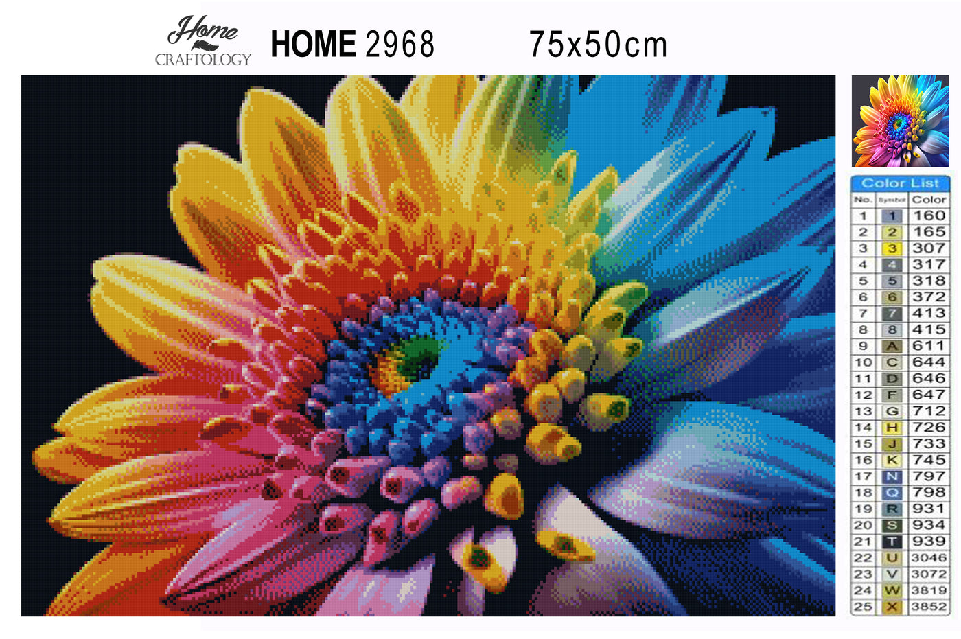 Colorful Flower Close-up - Premium Diamond Painting Kit