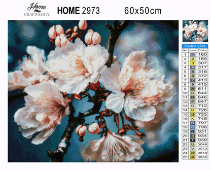 Pretty White Flowers - Premium Diamond Painting Kit