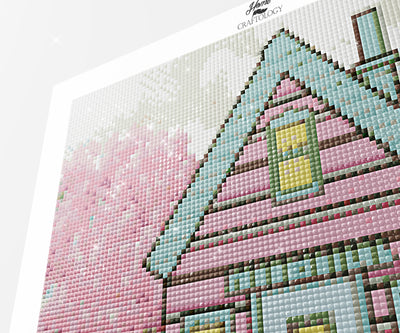 Pink House - Premium Diamond Painting Kit