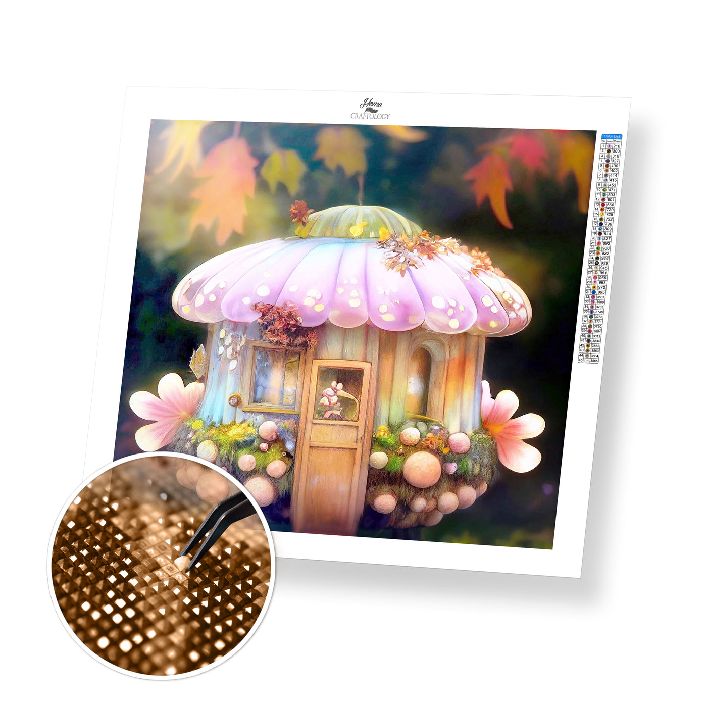 Pink Mushroom House - Premium Diamond Painting Kit