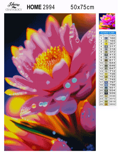 Pink Flower Close-up - Premium Diamond Painting Kit
