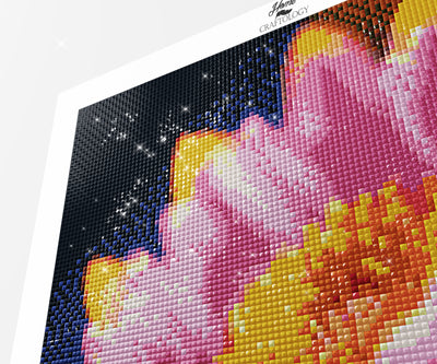Pink Flower Close-up - Premium Diamond Painting Kit