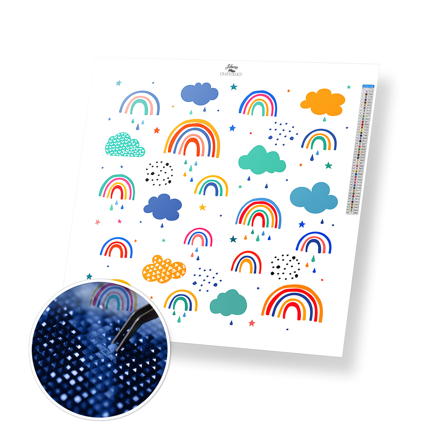 Clouds and Rainbows Wallpaper - Premium Diamond Painting Kit