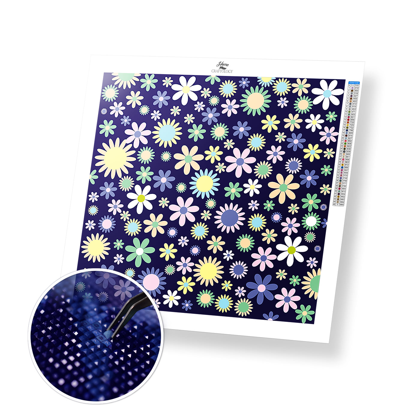Daisies Wallpaper - Premium Diamond Painting Kit