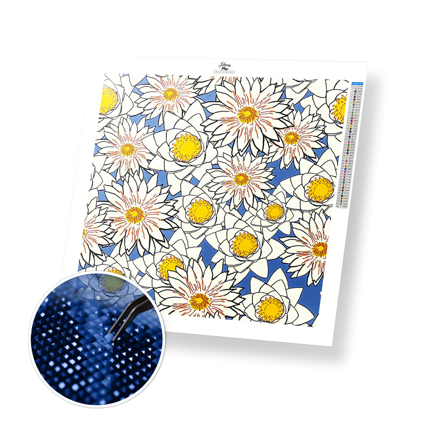Flower Doodle Wallpaper - Premium Diamond Painting Kit