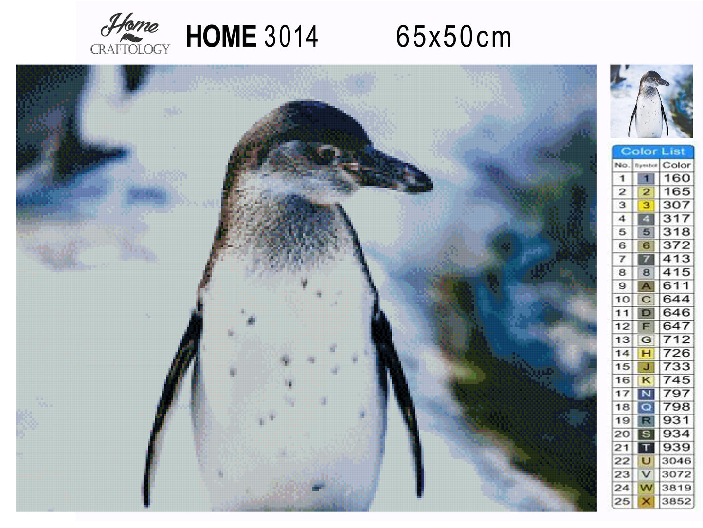 Penguin's Side View - Premium Diamond Painting Kit