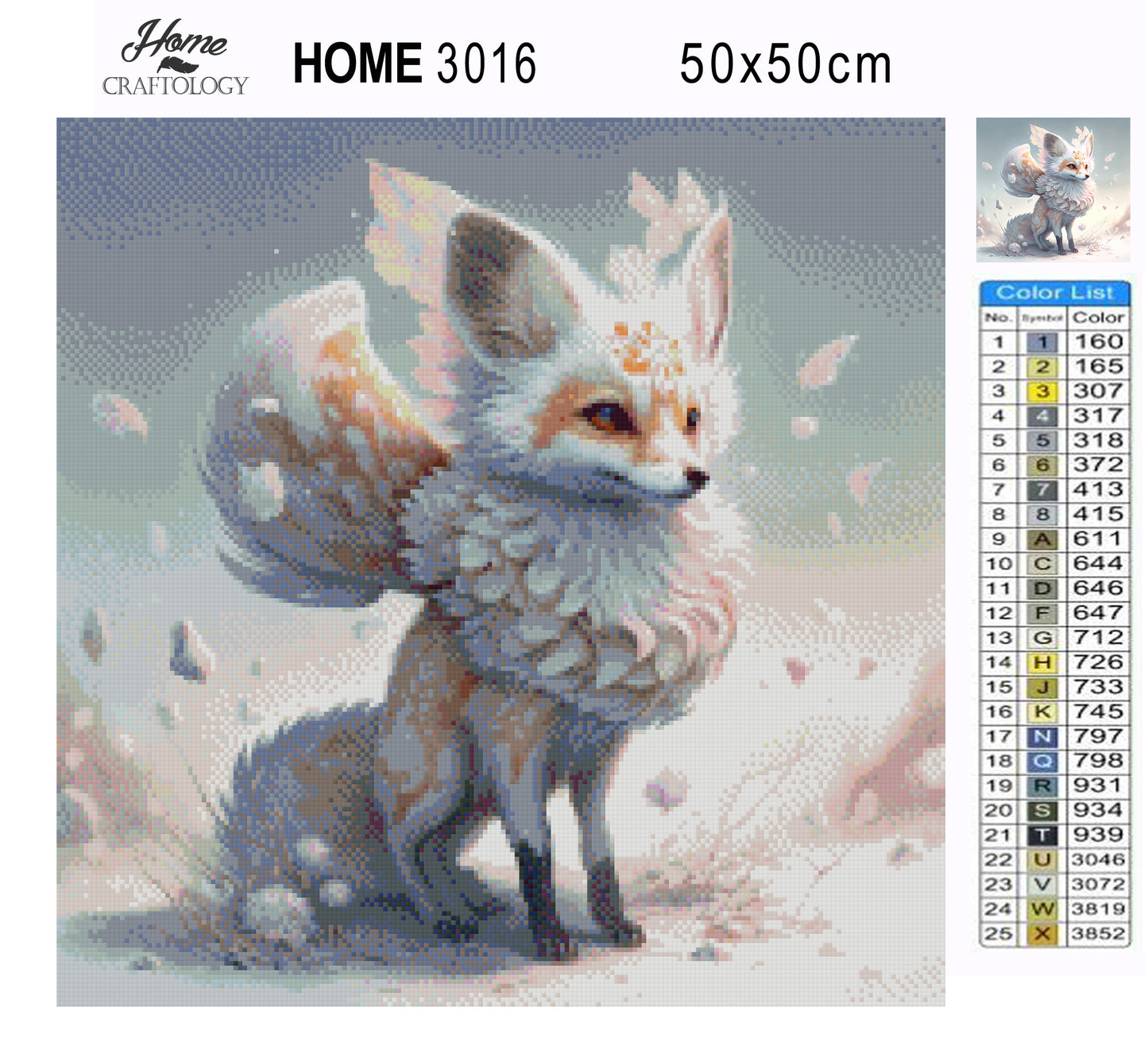 Pretty White Fox - Premium Diamond Painting Kit