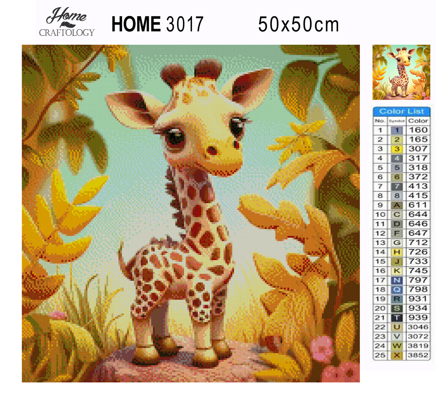 Cute Giraffe - Premium Diamond Painting Kit