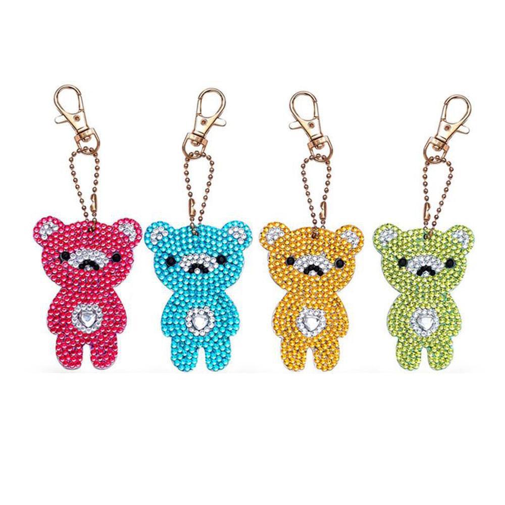 Colorful Bears - Diamond Painting Keychain