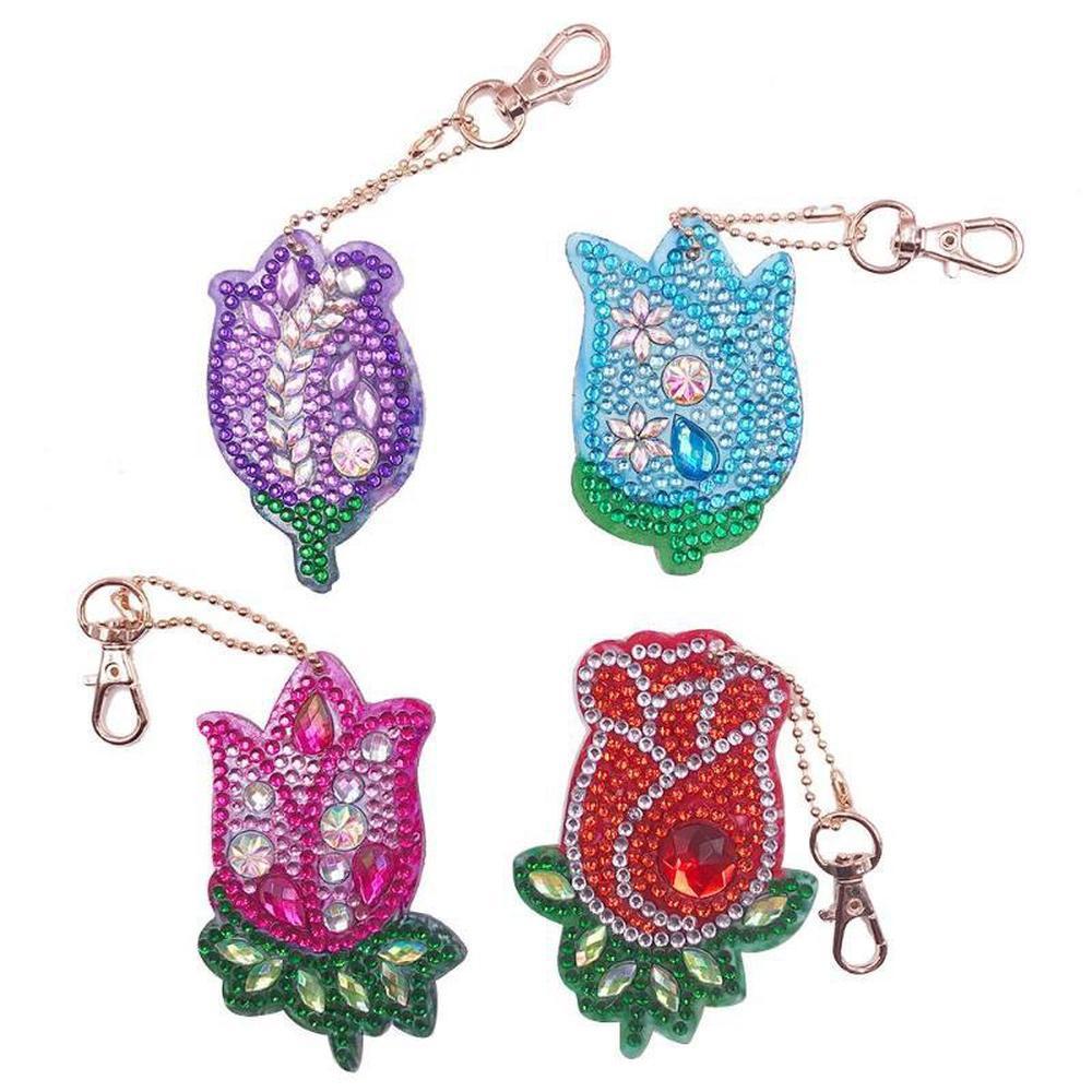 Roses - Diamond Painting Keychain