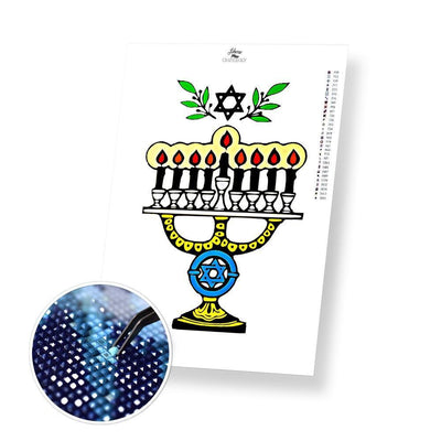 Hanukkah Menorah - Premium Diamond Painting Kit