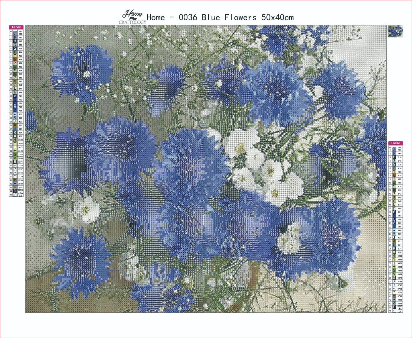 AB Blue Flowers - Premium Diamond Painting Kit