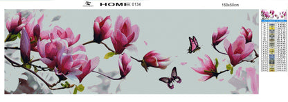 Flowers with Butterflies - Premium Diamond Painting Kit