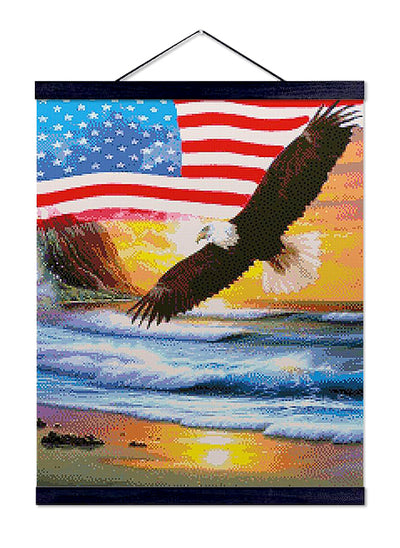 American Flag with Eagle Flying - Premium Diamond Painting Kit