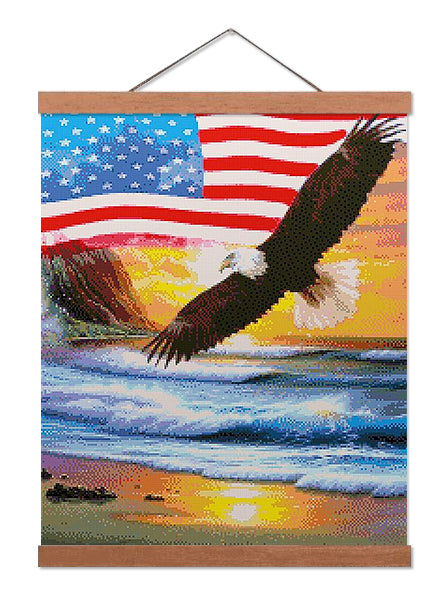 American Flag with Eagle Flying - Premium Diamond Painting Kit