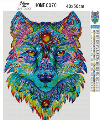 Colorful Wolf - Premium Diamond Painting Kit