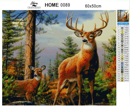 Deer in the Forest - Premium Diamond Painting Kit