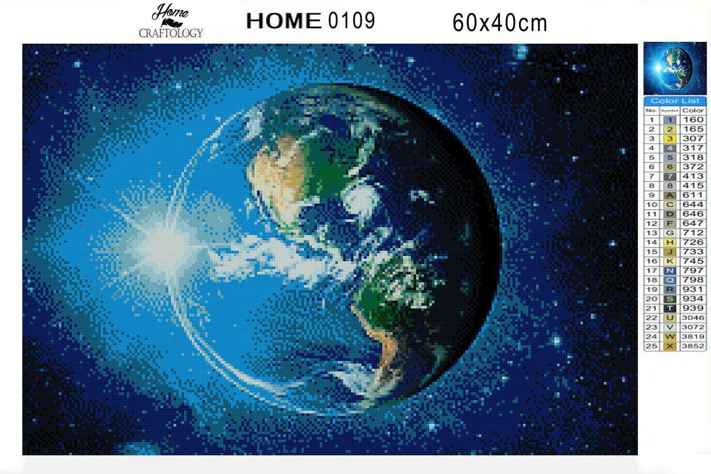 Earth Day and Night - Premium Diamond Painting Kit