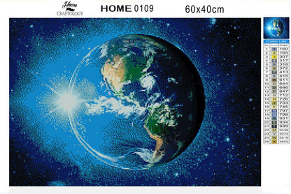 Earth Day and Night - Premium Diamond Painting Kit