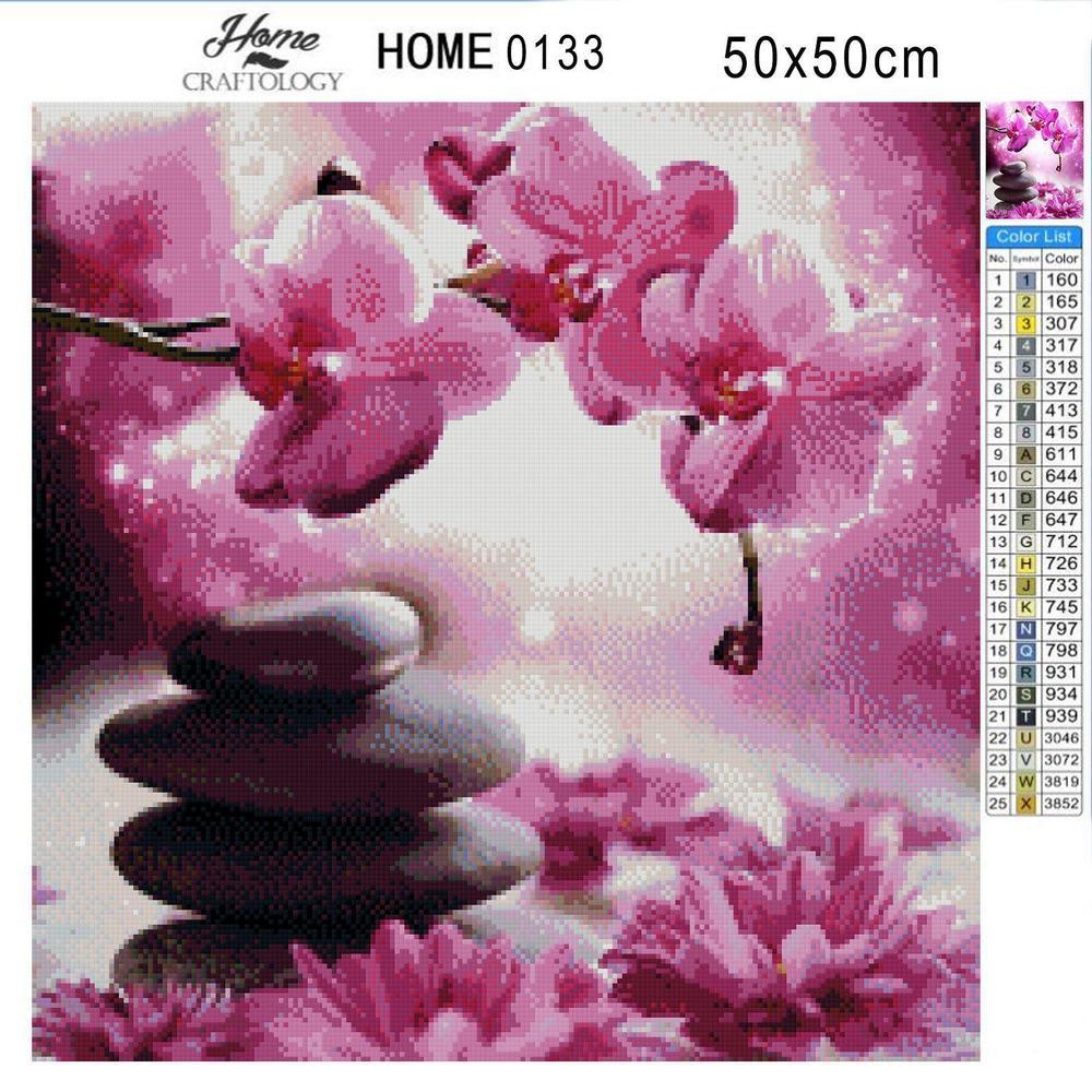 Flowers and Stones - Premium Diamond Painting Kit