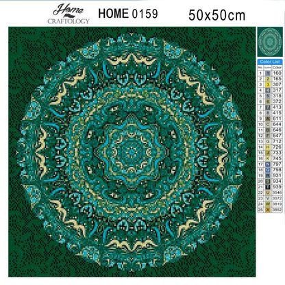 Green Mandala - Premium Diamond Painting Kit