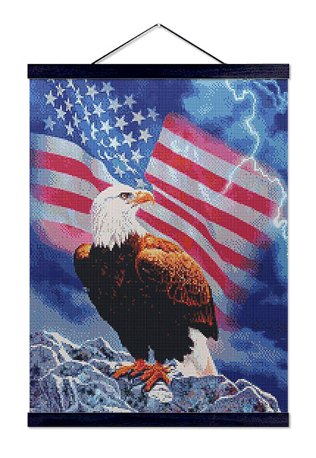 American Flag with Fierce Eagle - Premium Diamond Painting Kit