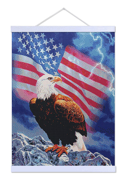 American Flag with Fierce Eagle - Premium Diamond Painting Kit