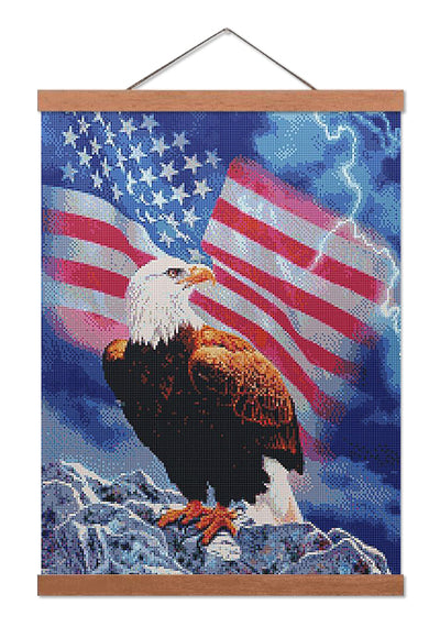 American Flag with Fierce Eagle - Premium Diamond Painting Kit