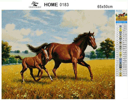 Horse and Foal - Premium Diamond Painting Kit