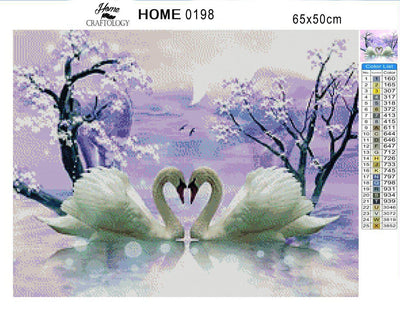 Kissing Swans - Premium Diamond Painting Kit