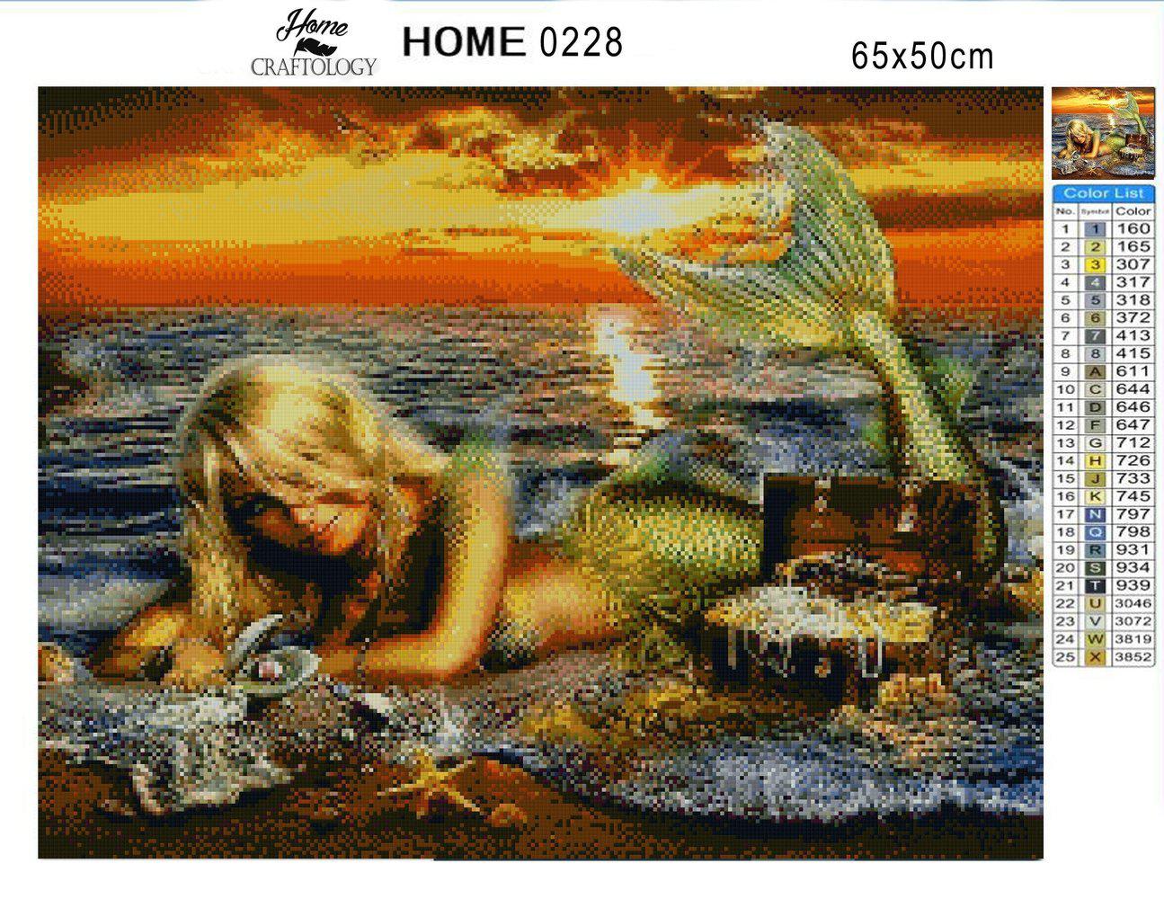 Mermaid with Gold - Premium Diamond Painting Kit