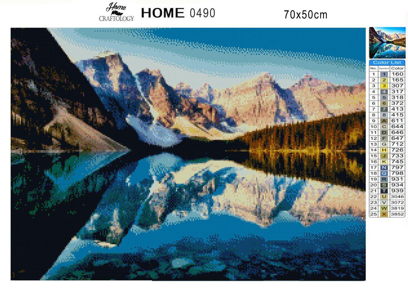 Reflection at Lake Moraine - Premium Diamond Painting Kit