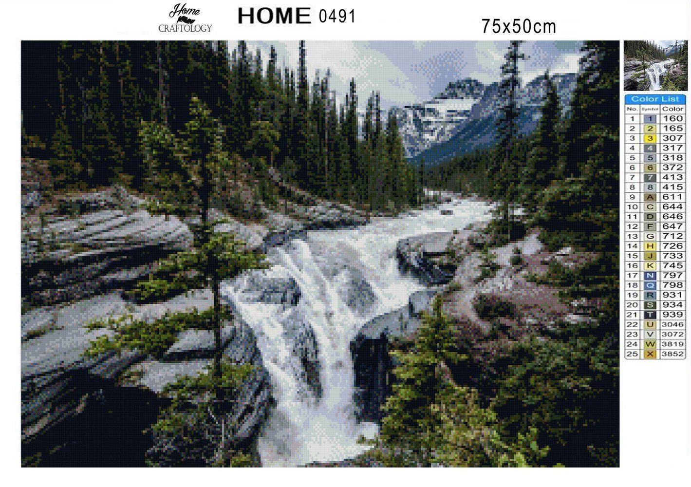 Scenic Waterfall - Premium Diamond Painting Kit