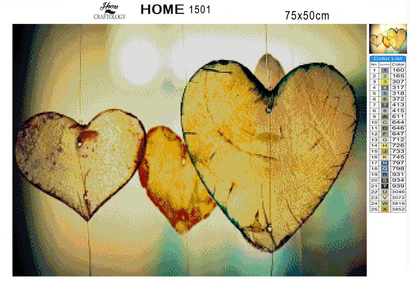 3 Hearts - Premium Diamond Painting Kit