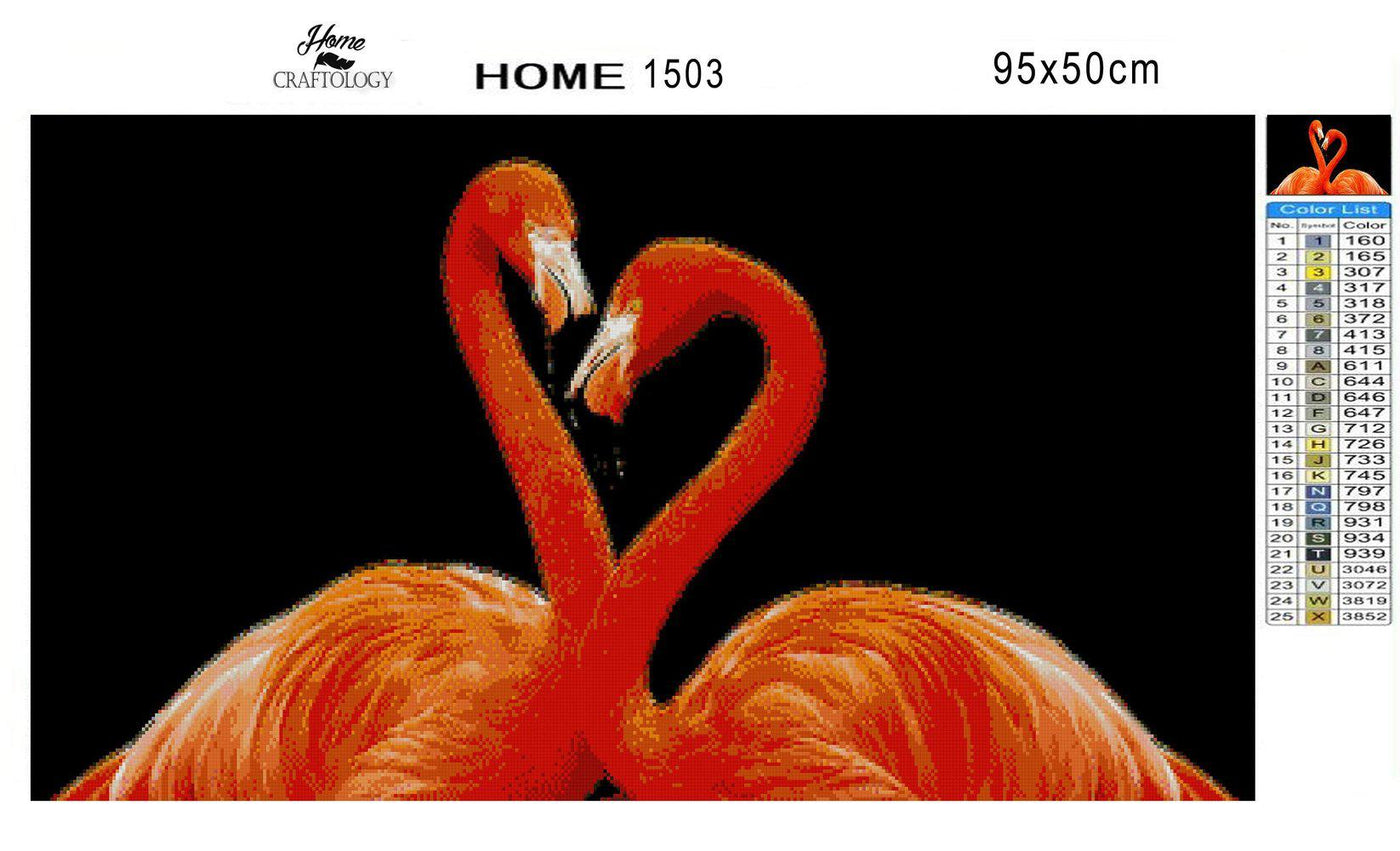 Flamingo Heart - Premium Diamond Painting Kit