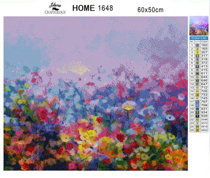 Field of Colorful Flowers - Exclusive Premium Diamond Painting Kit