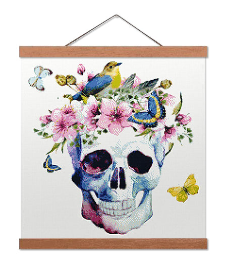Flowers and Skull - Premium Diamond Painting Kit
